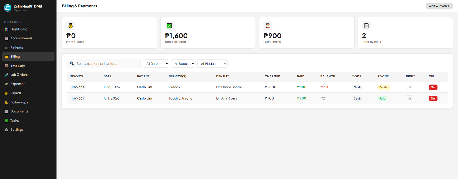 ZclinHealth billing and payments