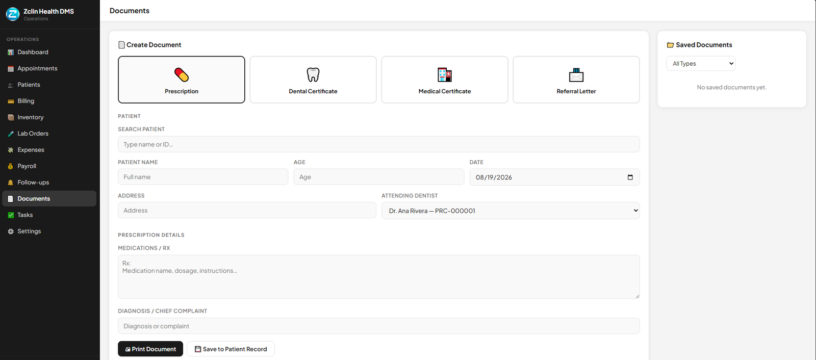 ZclinHealth clinical documents